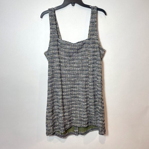 Free People Maxx Mini Shift Dress Multi M Sleeveless Tweed Button Y2K Clueless - Picture 4 of 8